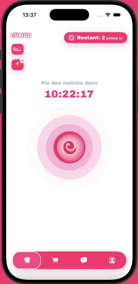Écran principal Cupigo